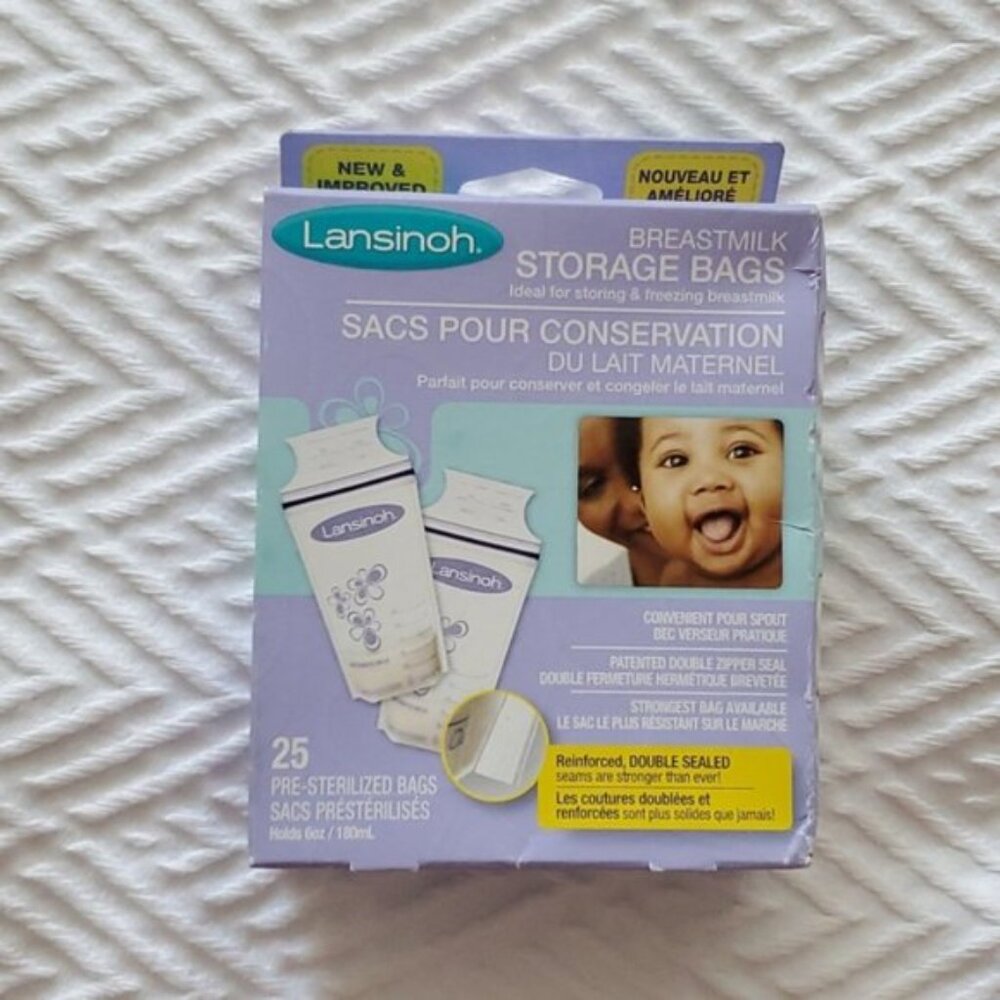 Lansinoh 25 New Storage Bags for freezing Breastmīlk- Pre-Sterilized Bags